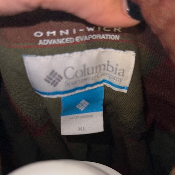 Columbia Men's Plaid Shirt - Red and Green - Picture 4 of 4